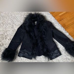 Cache Suede Jacket with Fur
